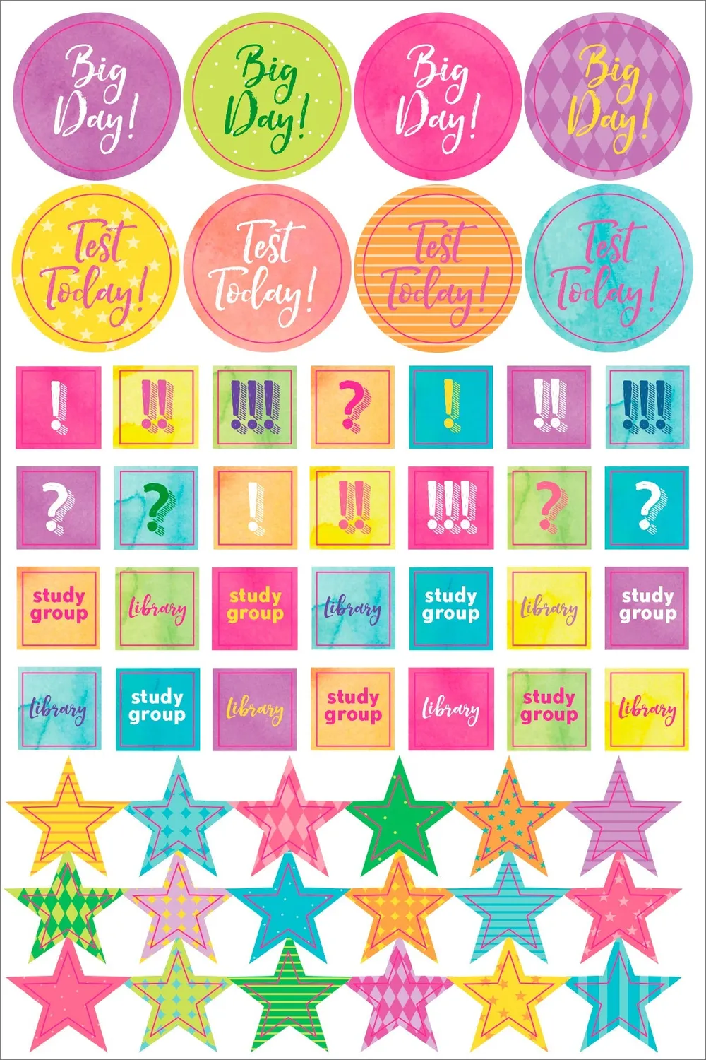 Essentials Student Planner klistremerker 575 stk fargerike