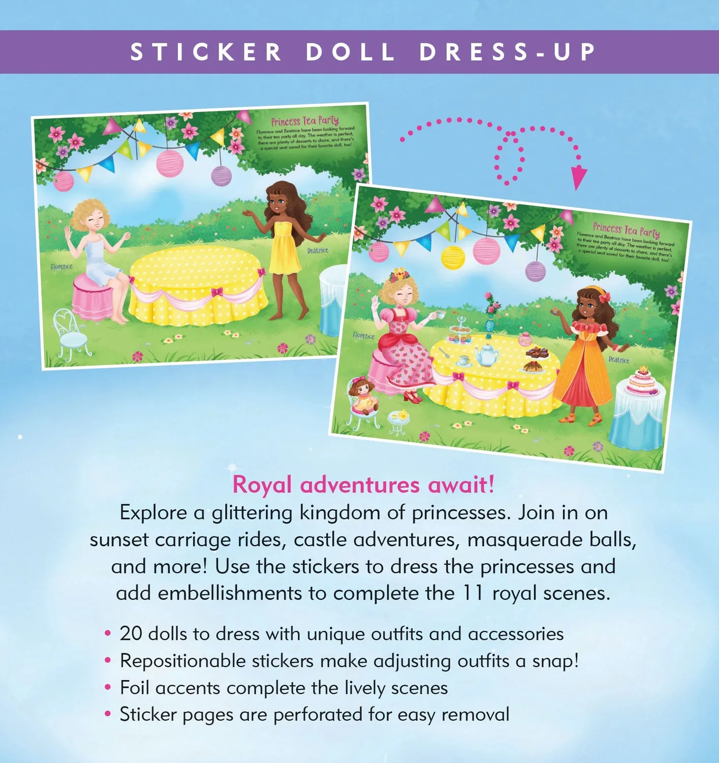 Peter Pauper Press Princesses klistremerkebok 45 sider folie