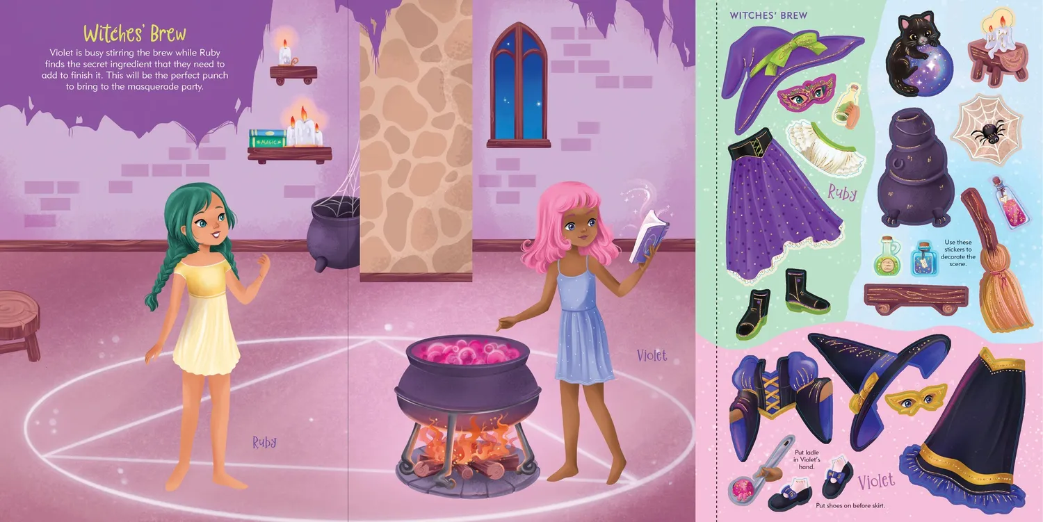 Peter Pauper Press Sticker Doll Dress-Up Halloween klistremerkebok