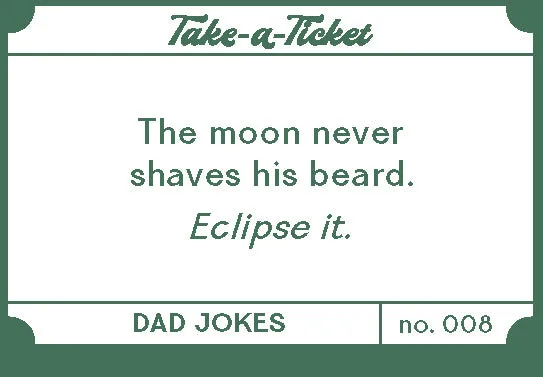 Chronicle Books Take-a-Ticket Dad Jokes 200 vitseske