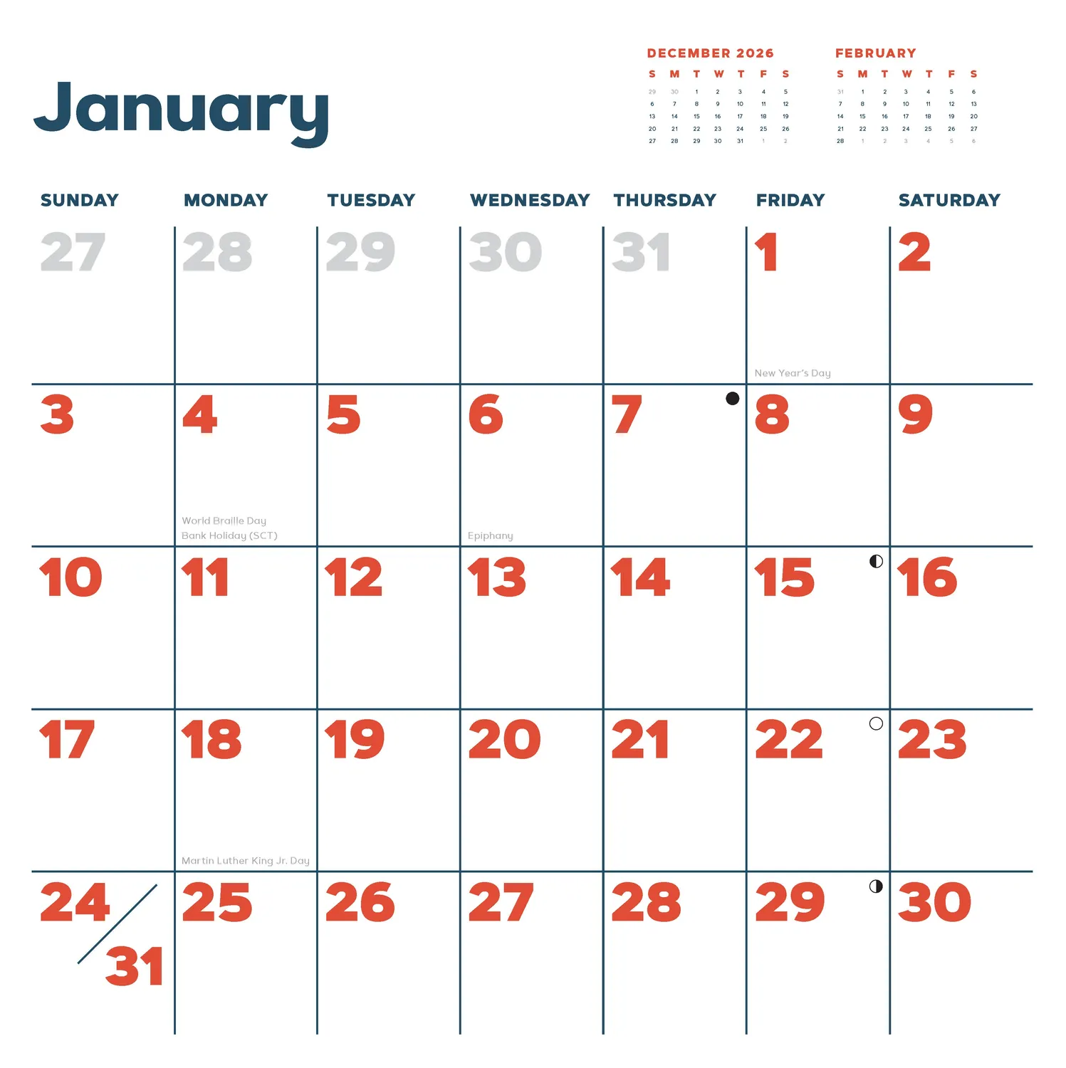 Catffirmations 2027 veggkalender katter