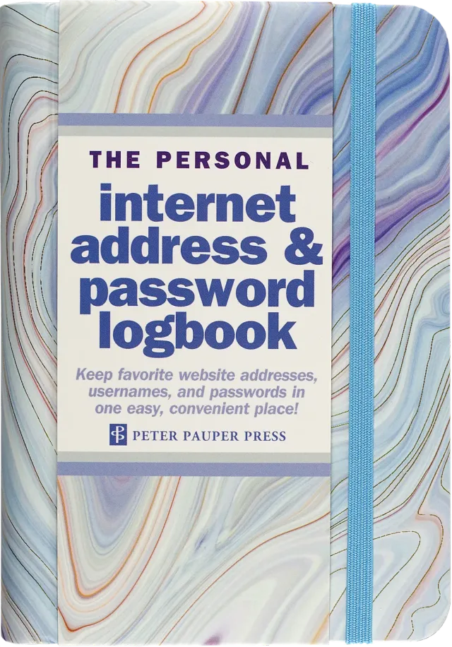 Peter Pauper Press Blue Agate passordbok A-Å blå agat