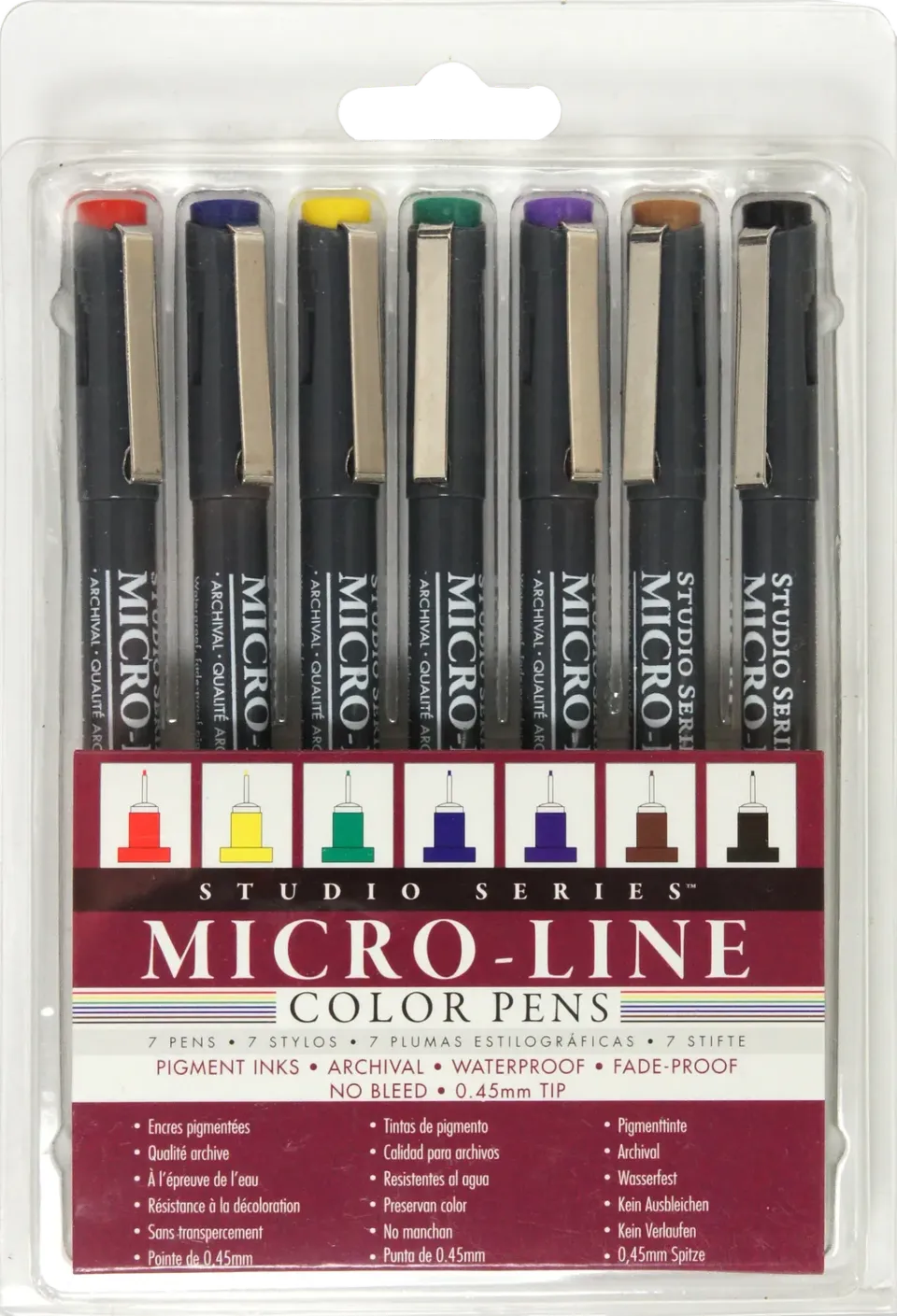 Studio Series Color Micro-Line Pen Set tusjpenner 7 farger