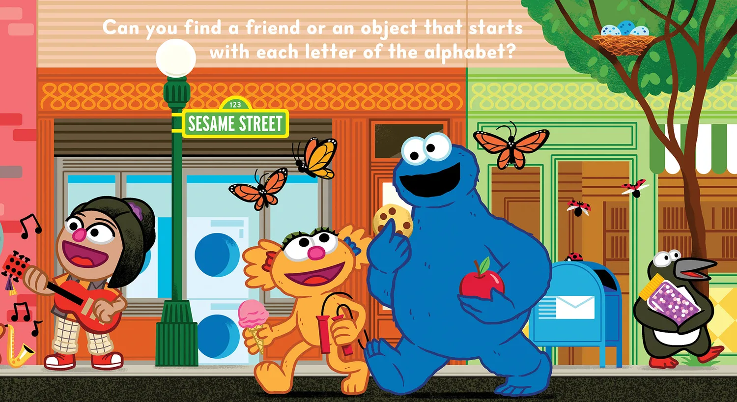 Abrams All Aboard Sesame Street pappbok utbrett
