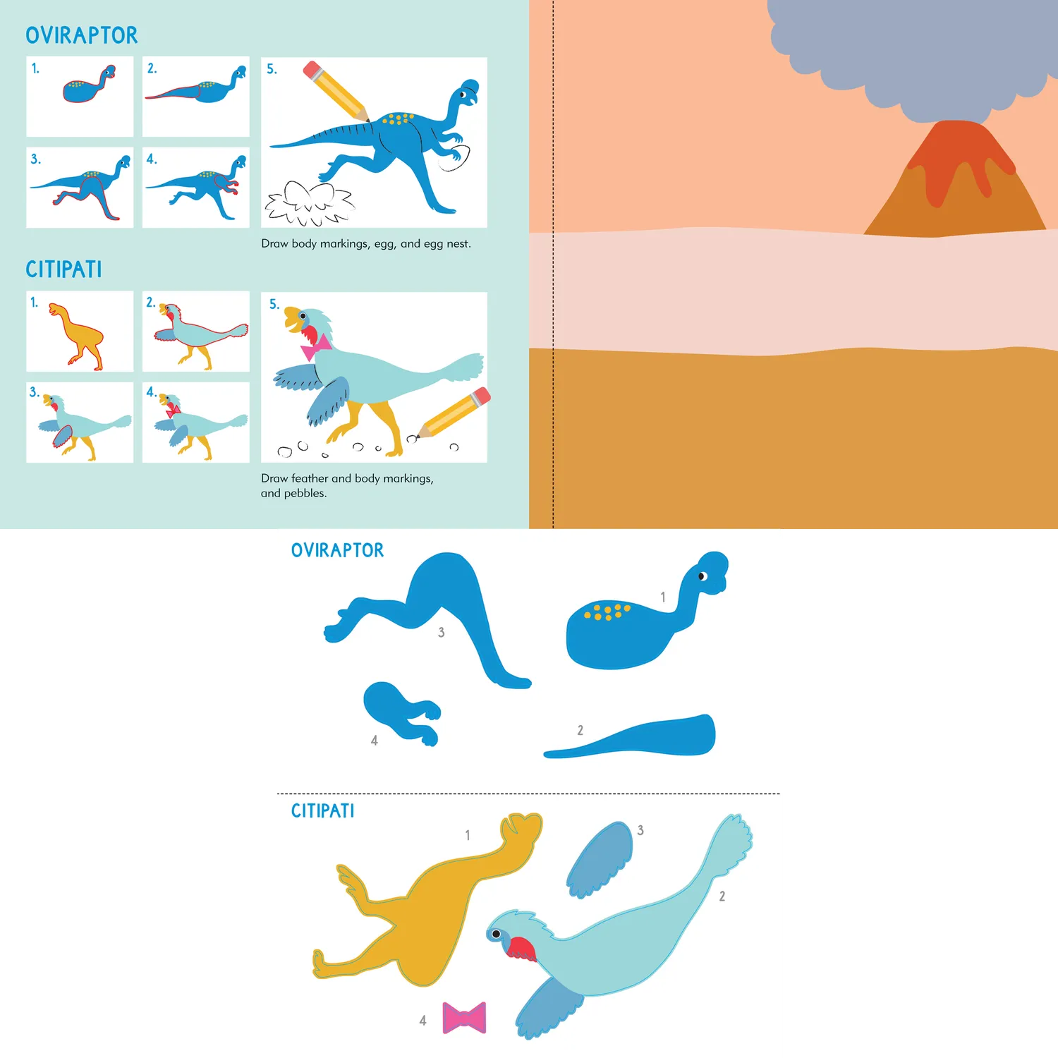 Peter Pauper Press Sticker & Draw Dinosaurs klistremerkebok 30 stk