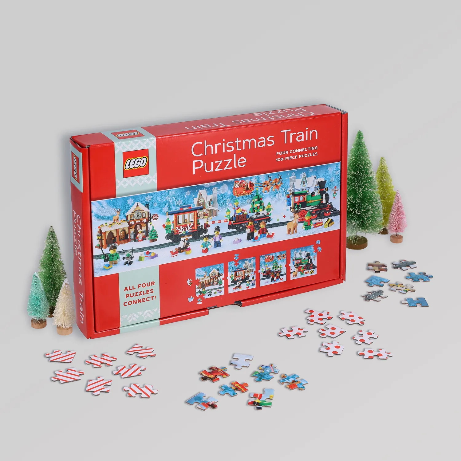 LEGO Christmas Train puslespill 4x100 biter julegave