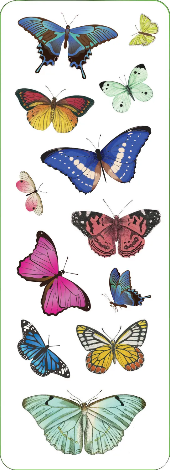 Peter Pauper Press Butterflies klistremerker 58 stk holografiske