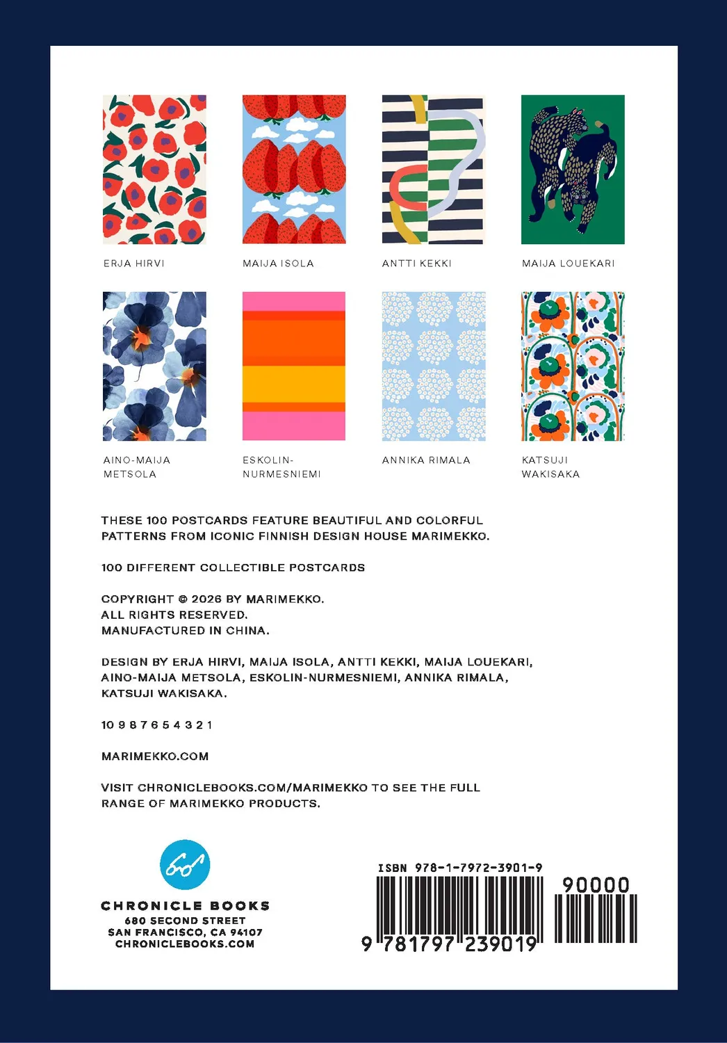 Marimekko The Art of Marimekko Postcard Box postkort 100 stk fargerik