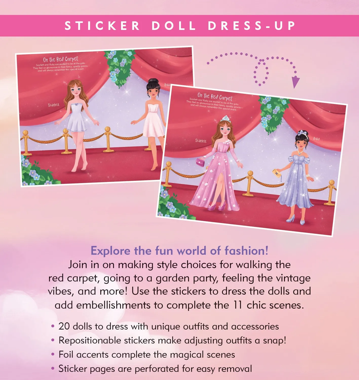 Peter Pauper Press Fashion Sticker Doll klistremerkebok
