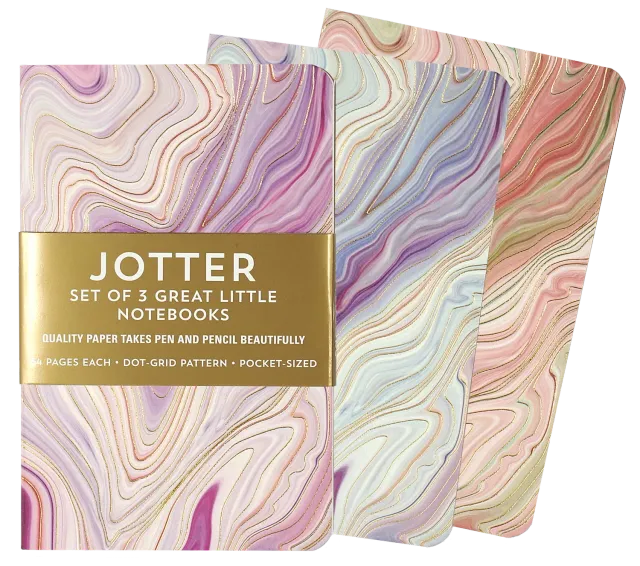Peter Pauper Press Jotter Agate mini notatbok 3 stk prikkruter