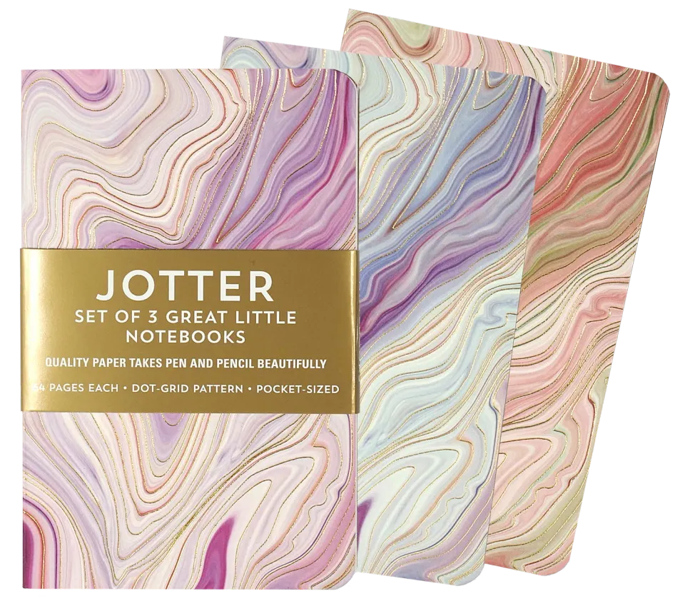 Peter Pauper Press Jotter Agate mini notatbok 3 stk prikkruter