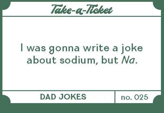 Chronicle Books Take-a-Ticket Dad Jokes 200 vitseske