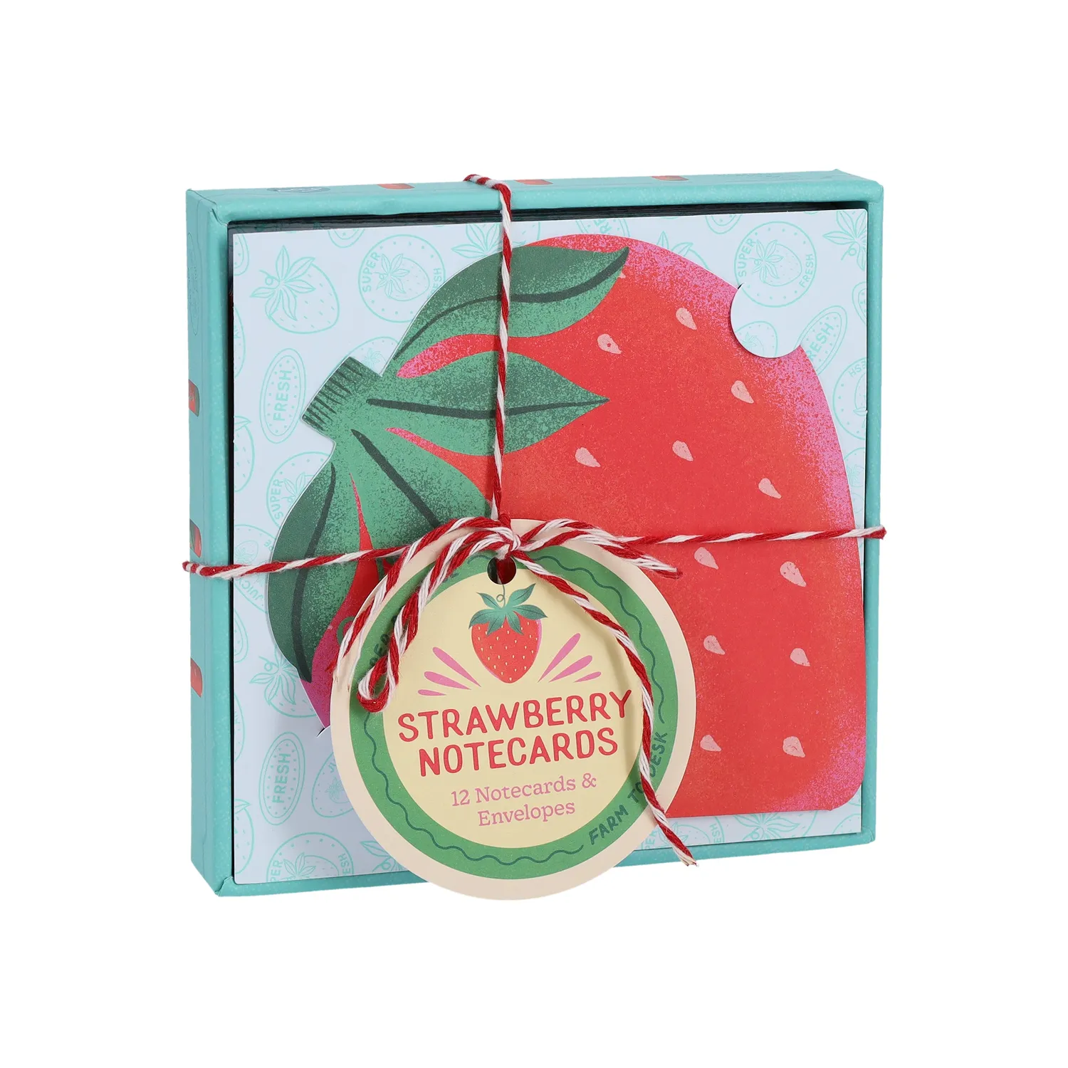 Chronicle Books Paper Produce Strawberry notecards 12 stk jordbær