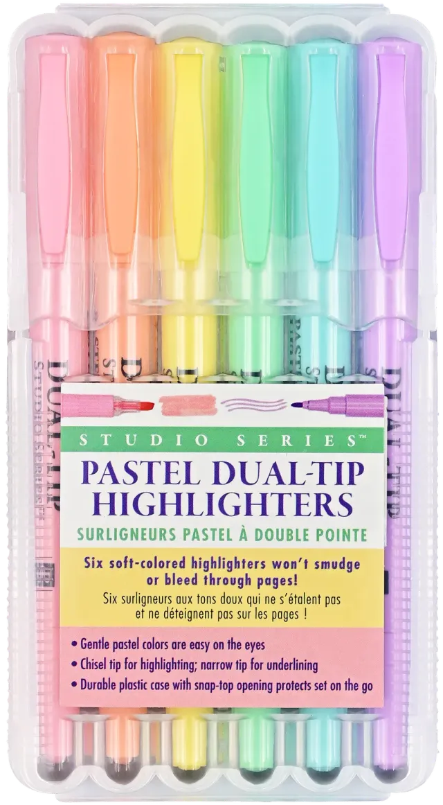 Studio Series Pastel Highlighters teksttusj 6-pk dobbel tupp