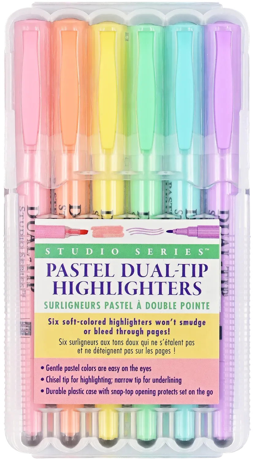 Studio Series Pastel Highlighters teksttusj 6-pk dobbel tupp