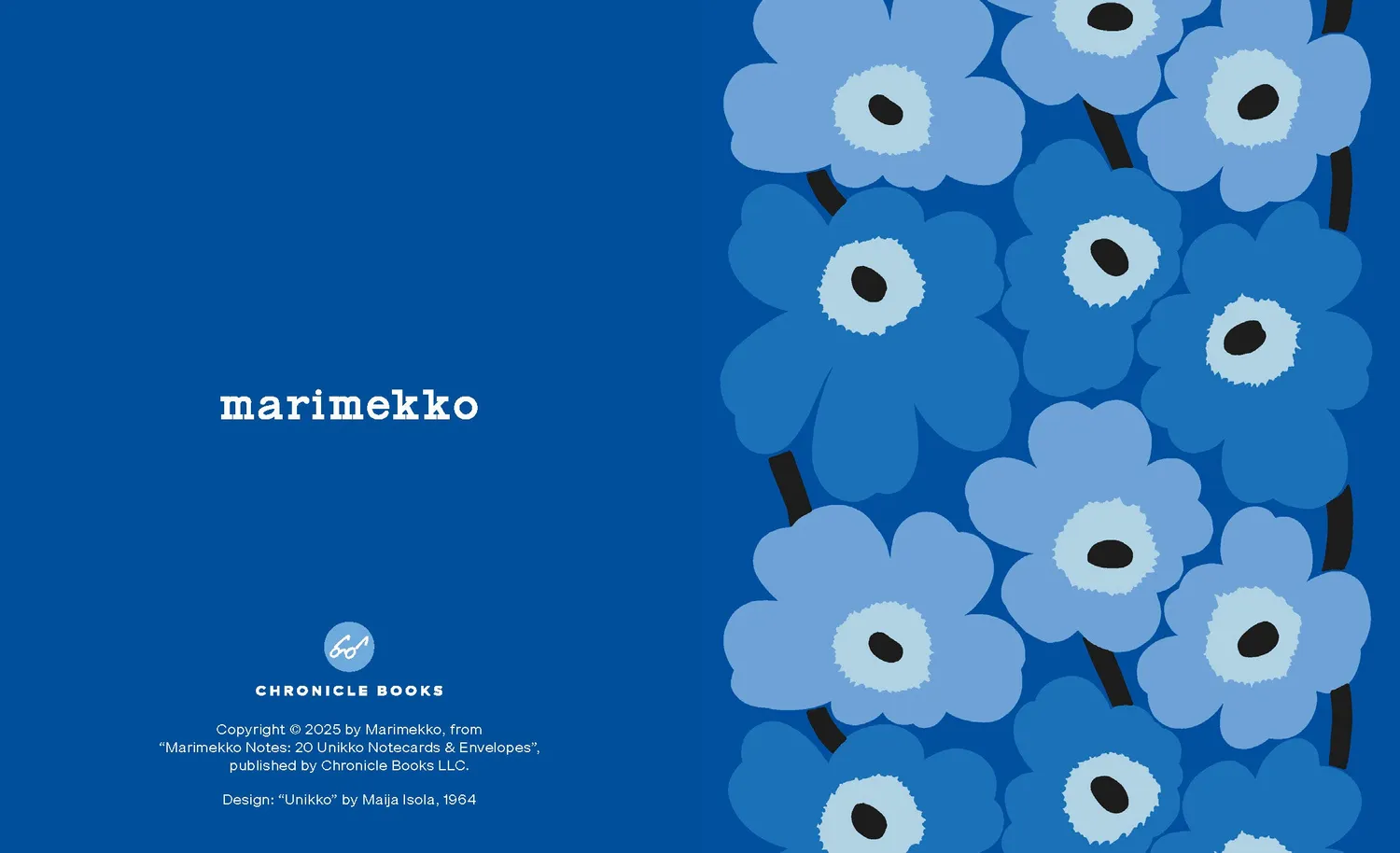 Marimekko Notes Blues Unikko kort 20-pakning