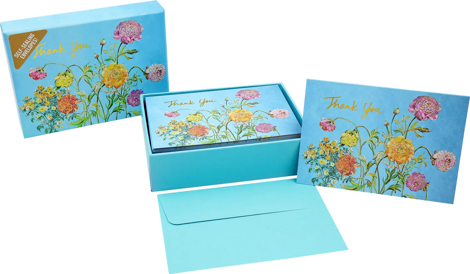 Peter Pauper Press Garden Blooms takkekort 14-pakning blanke