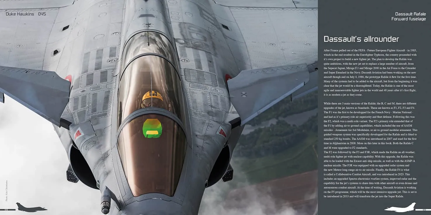 Duke Hawkins Dassault Rafale bok jagerflydetaljer