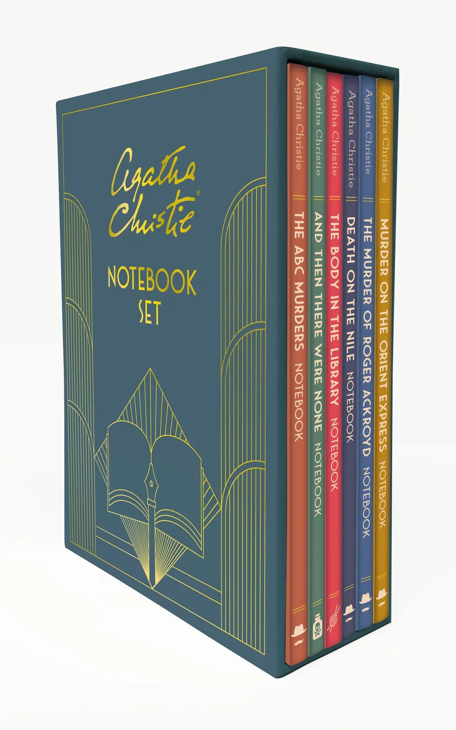 Abrams and Chronicle Agatha Christie notatboksett 6-pak linjert