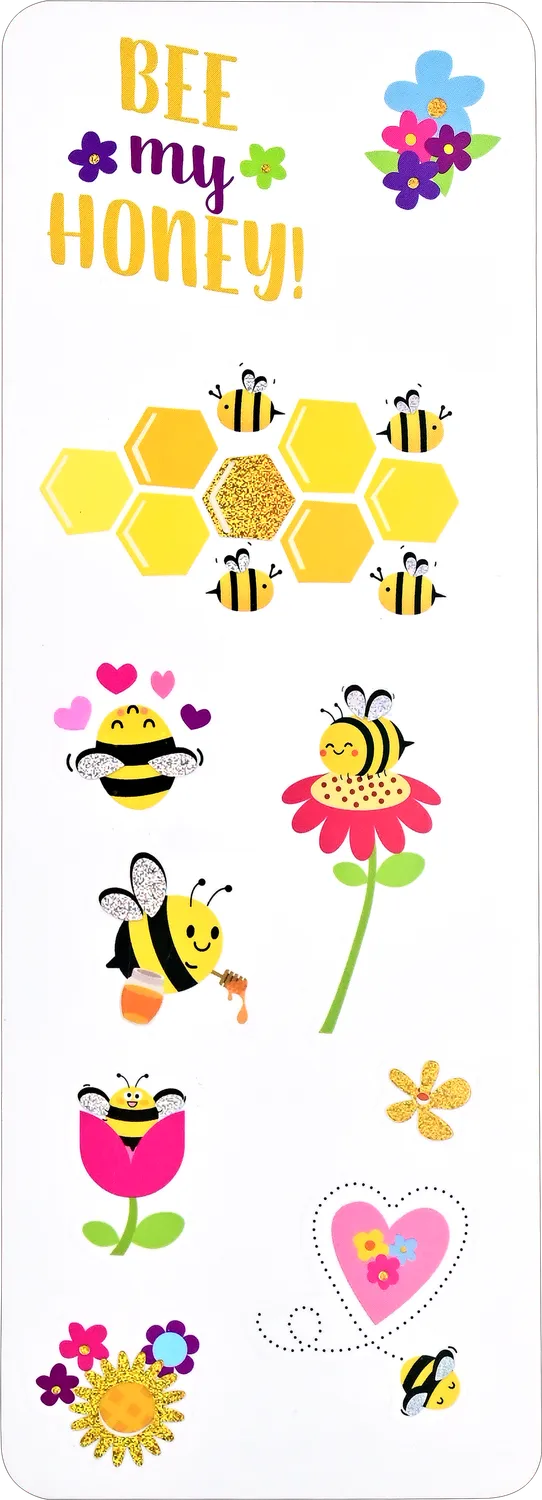 Peter Pauper Press Buzzy Bees klistremerker 70-pk holografisk