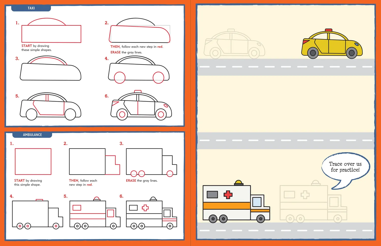 Learn to Draw Cars Trucks Trains tegnebok barn 48 sider
