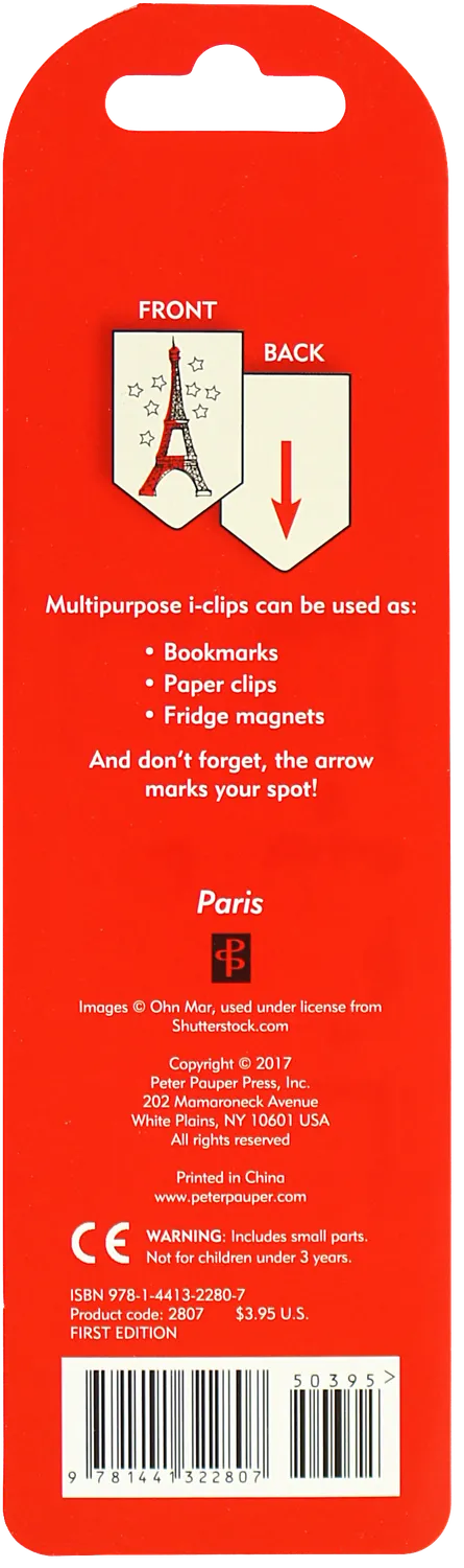 Peter Pauper Press Paris i-clips bokmerker magnetiske 8 stk
