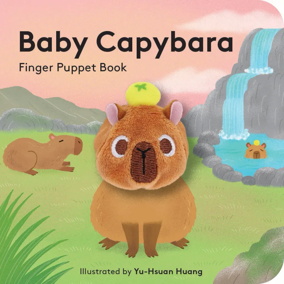 Little Finger Puppet Baby Capybara pekebok med dukke