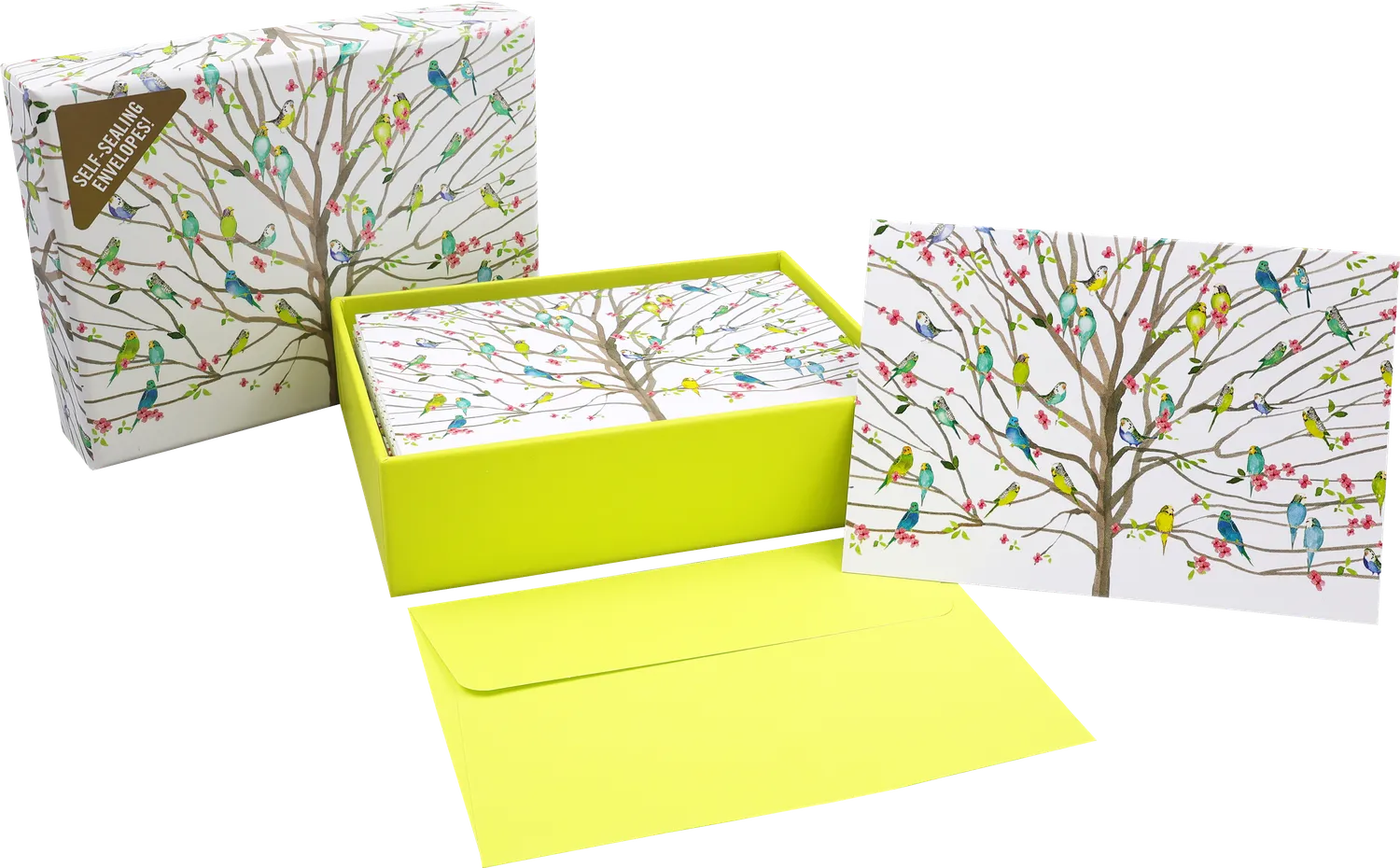 Peter Pauper Press Tree of Budgies notatkort 14-pk