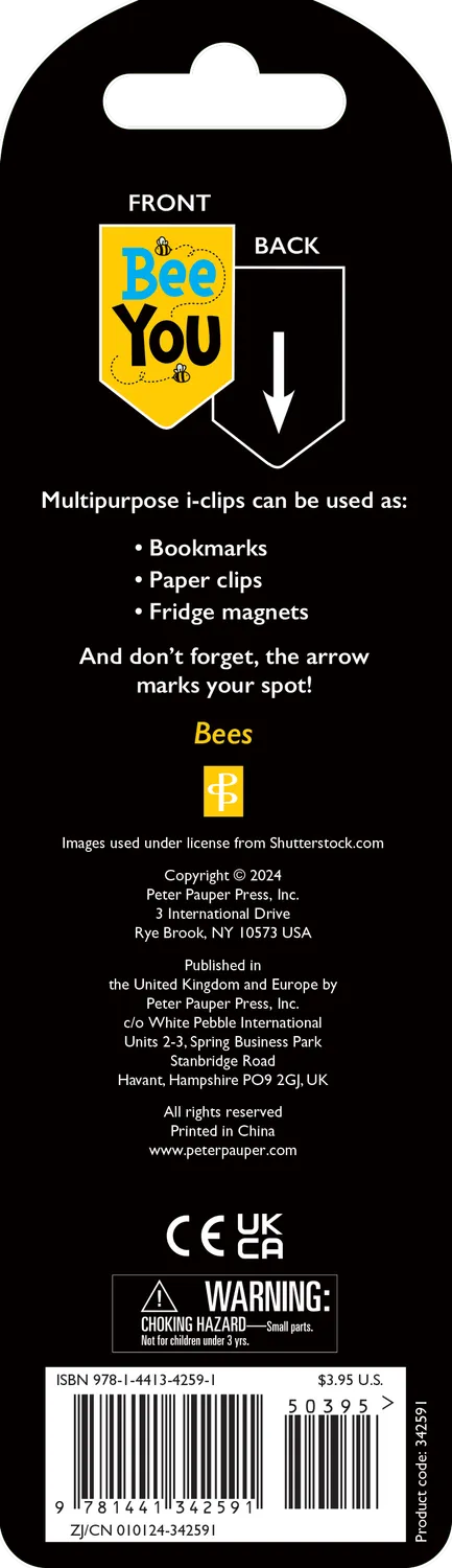 Peter Pauper Press Bees i-clips magnetiske bokmerker 8 stk