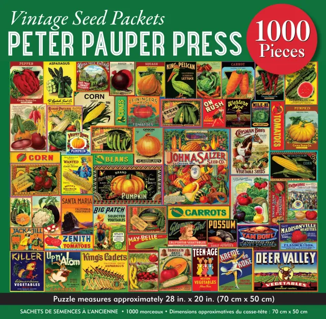 Peter Pauper Press Vintage Seed Packets puslespill 1000 brikker vintage