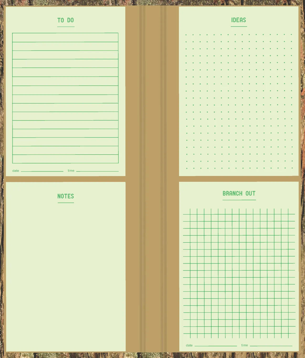Abrams & Chronicle Books Log Notes notatblokk 4-pakning med blyant