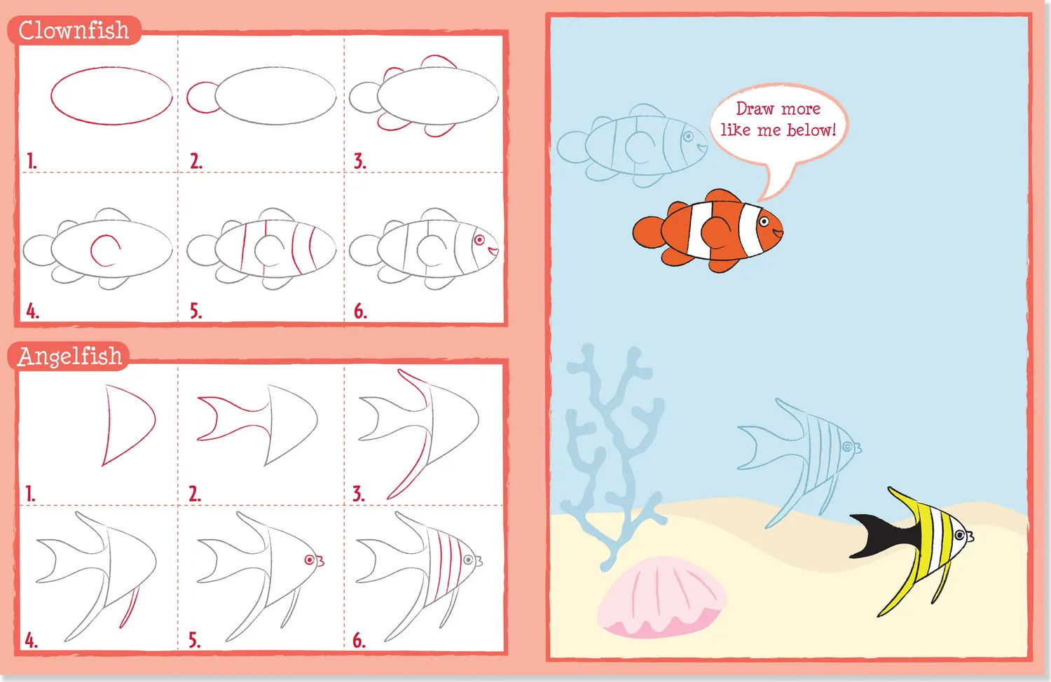 Peter Pauper Press Learn To Draw Ocean Wonders tegnebok