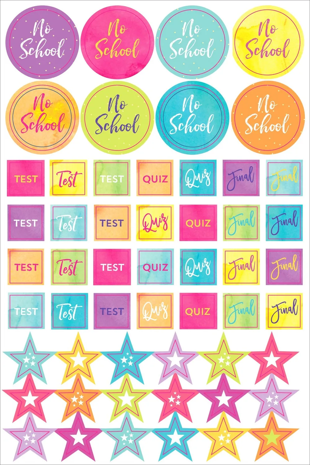 Essentials Student Planner klistremerker 575 stk fargerike