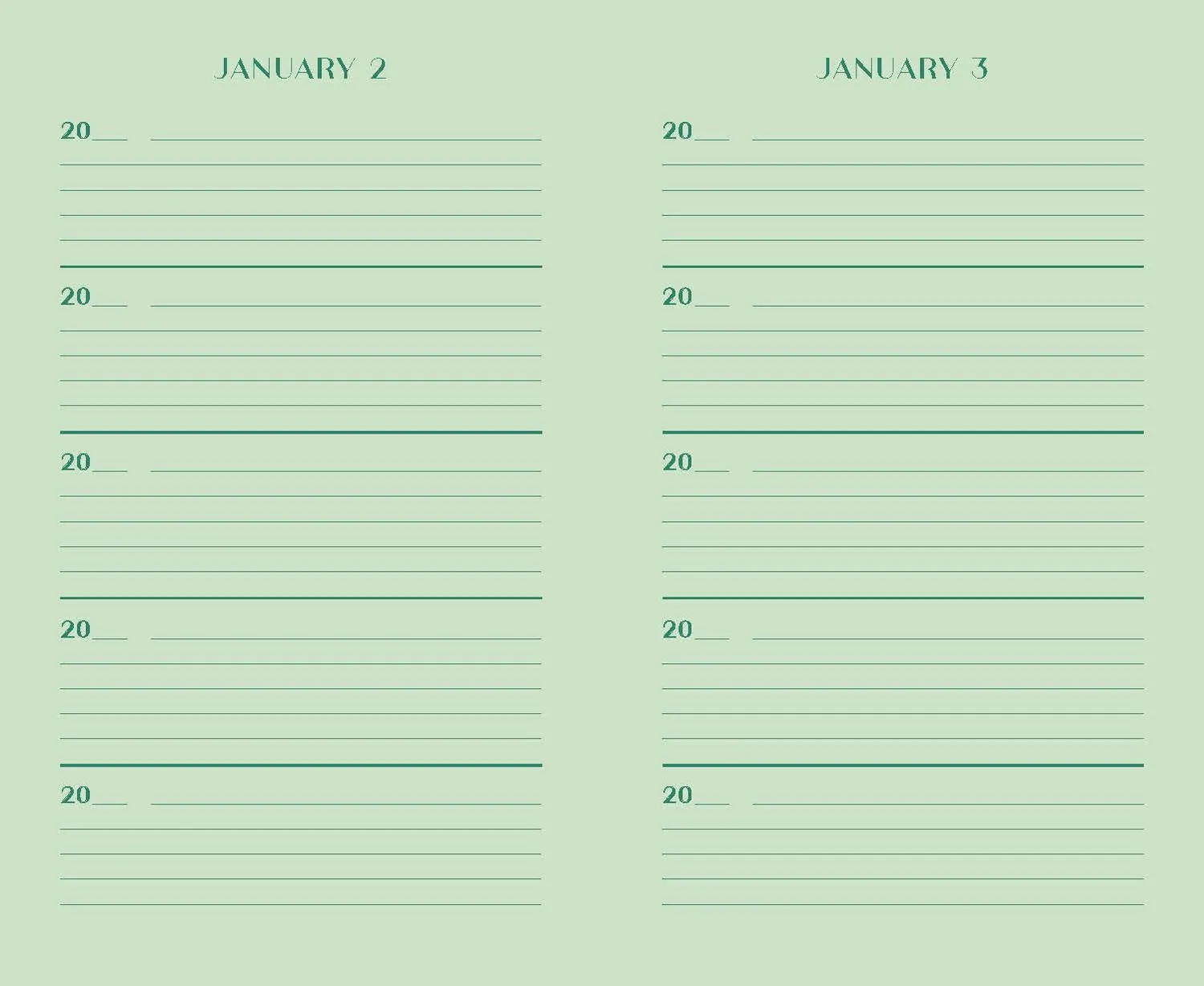Abrams & Chronicle Books One Line a Day Malachite Green dagbok