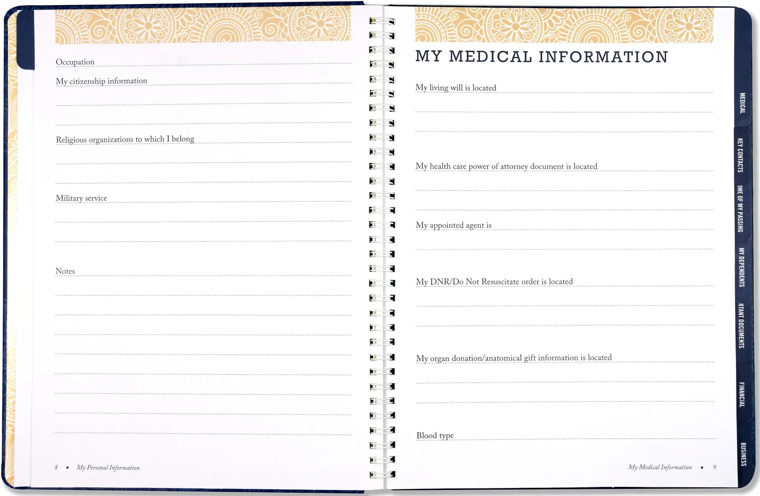 Peter Pauper Press Peace of Mind Planner innbundet organizer
