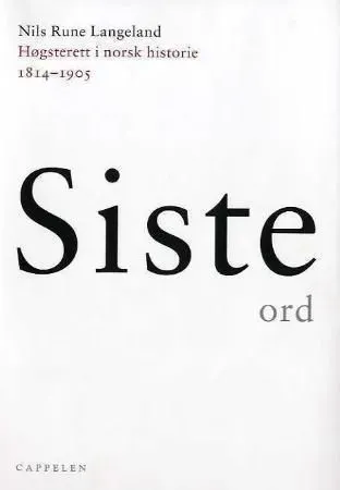 Bokia Siste ord bok innbundet pent brukt Høyesterett