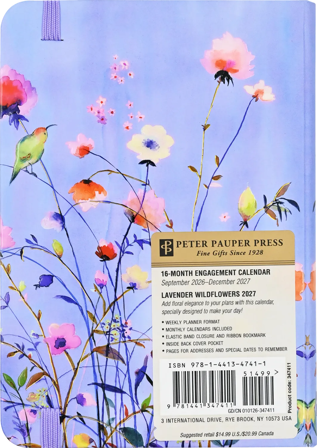 Peter Pauper Press Lavender Wildflowers ukeplanlegger 2027