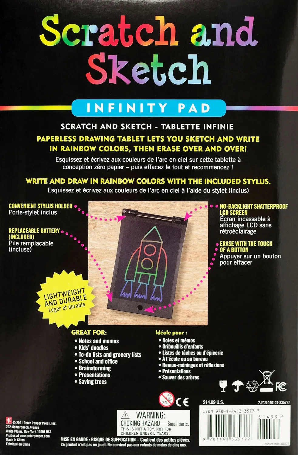 Peter Pauper Press Scratch and Sketch Infinity tegnebrett LCD