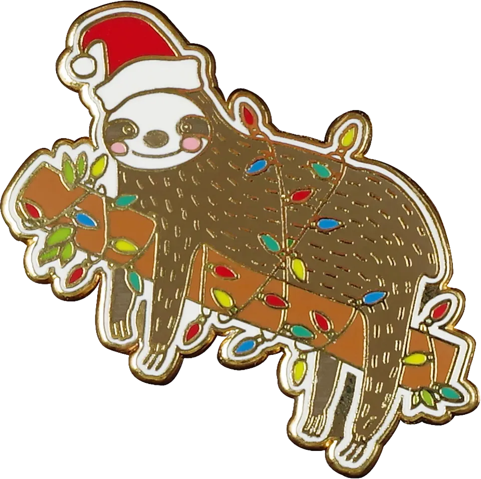 Peter Pauper Press Festive Sloth emaljenål dovendyr jul