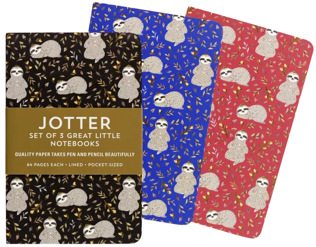 Peter Pauper Press Jotter Sloths mininotatbøker 3 stk