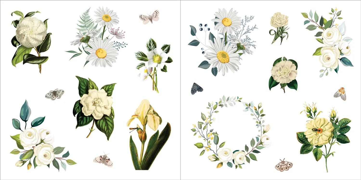 Peter Pauper Press Bunches of Botanicals klistremerkebok 500 merker