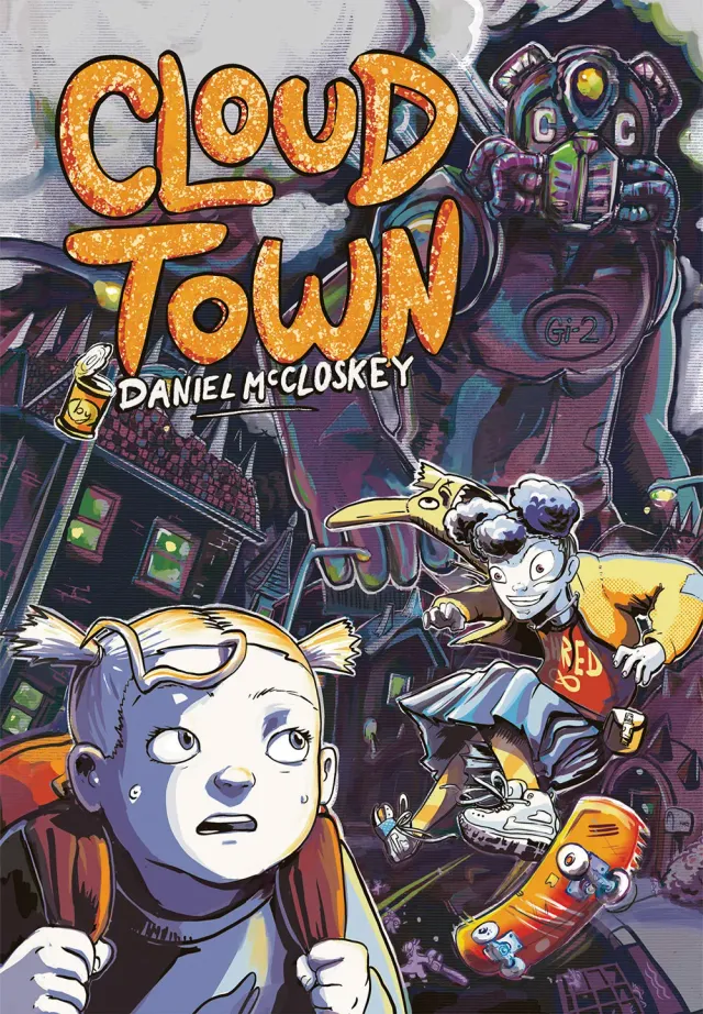 Dan McCloskey Cloud Town grafisk roman innbundet roboter