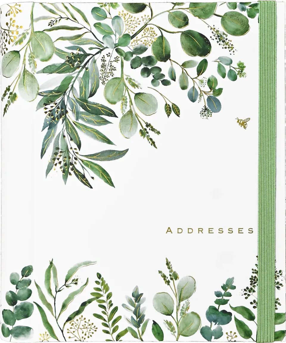 Peter Pauper Press Eucalyptus adressebok stor over 350 kontakter