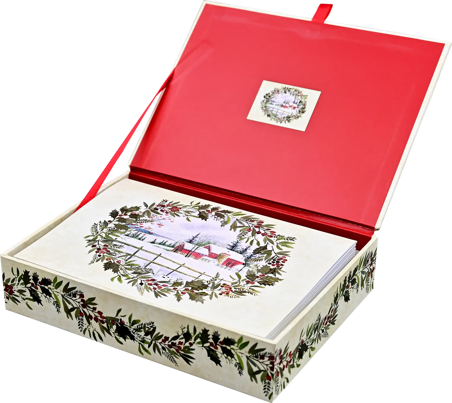 Peter Pauper Press Winter Holly julekort 20-pk gullfolie