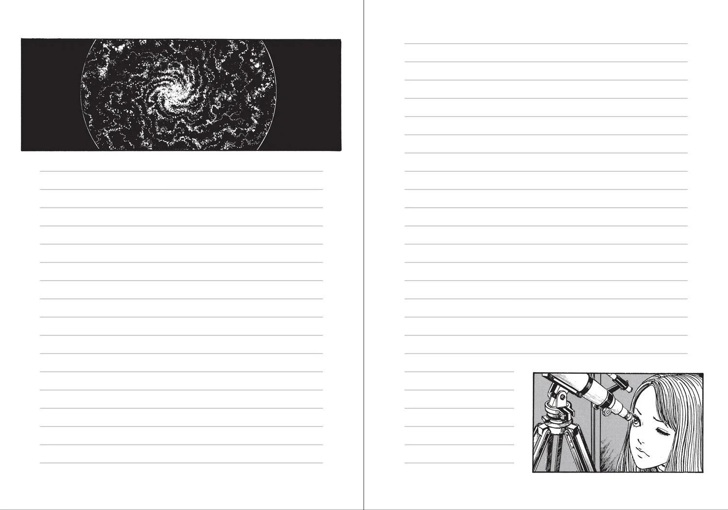 Junji Ito Uzumaki journal notatbok illustrert