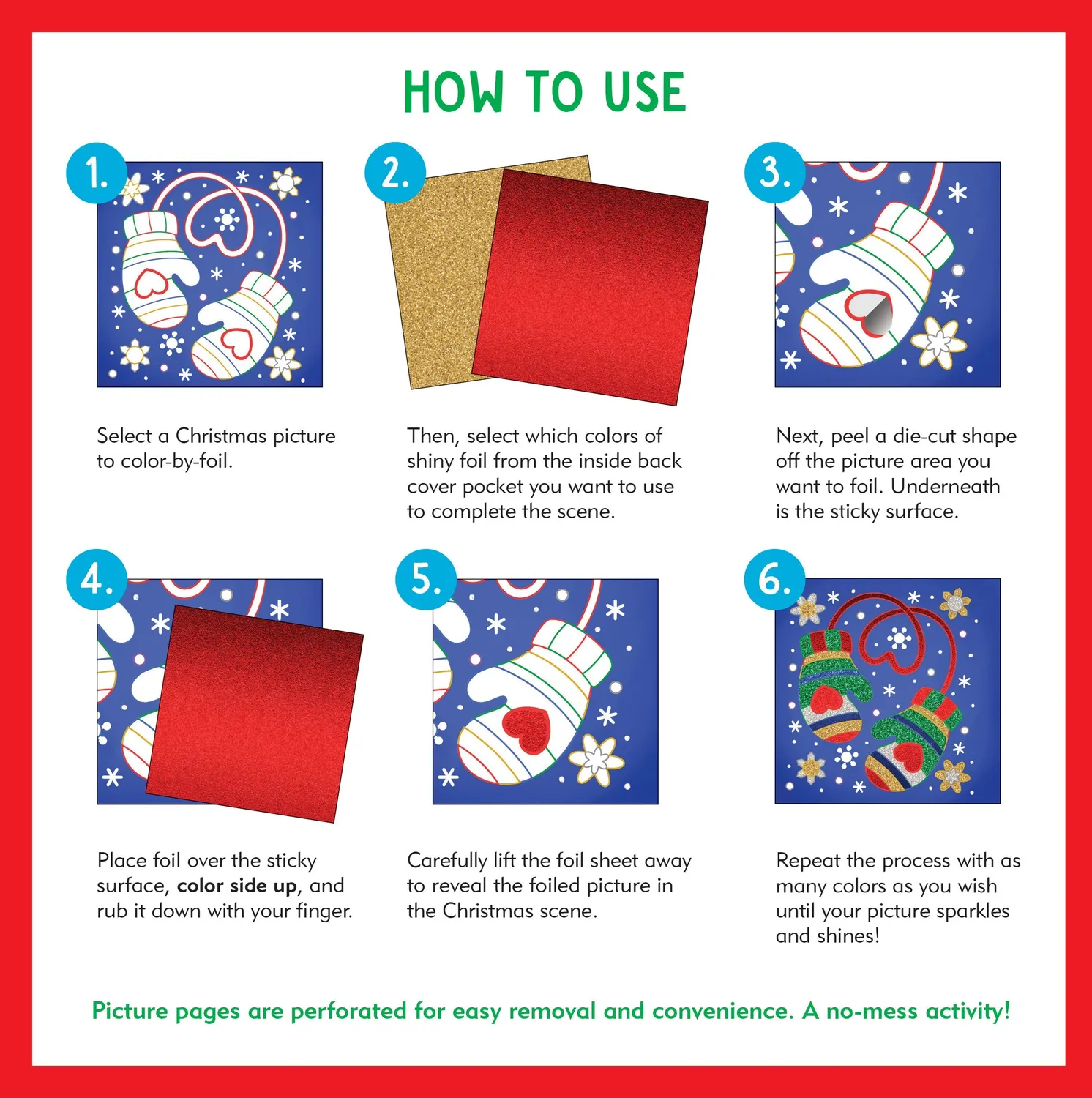 Peter Pauper Press Color-by-Foil Christmas foliebok jul