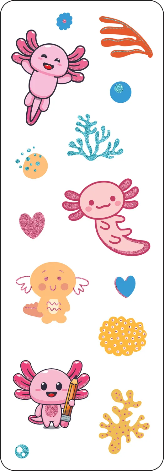 Peter Pauper Press Axolotls klistremerker 80-pk holografiske