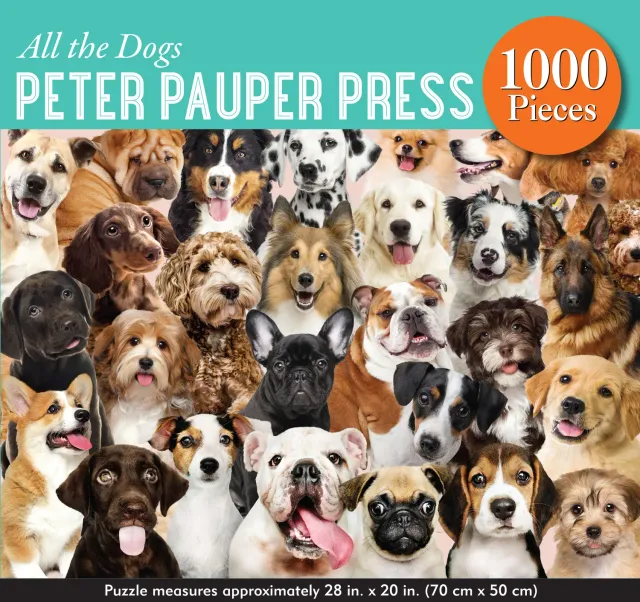 Peter Pauper Press All the Dogs puslespill 1000 brikker hunder