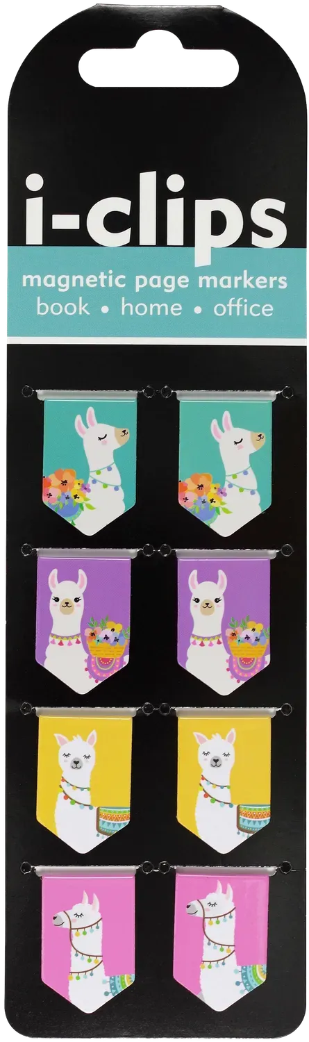 i-clips Llamas magnetisk bokmerke 8 stk