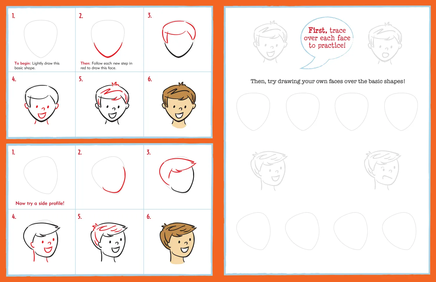 Peter Pauper Press Learn to Draw Faces tegnebok barn